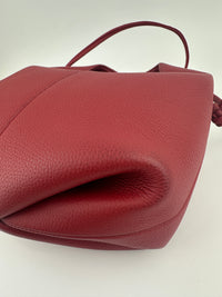Beri Red Grained Calfskin Leather Bag