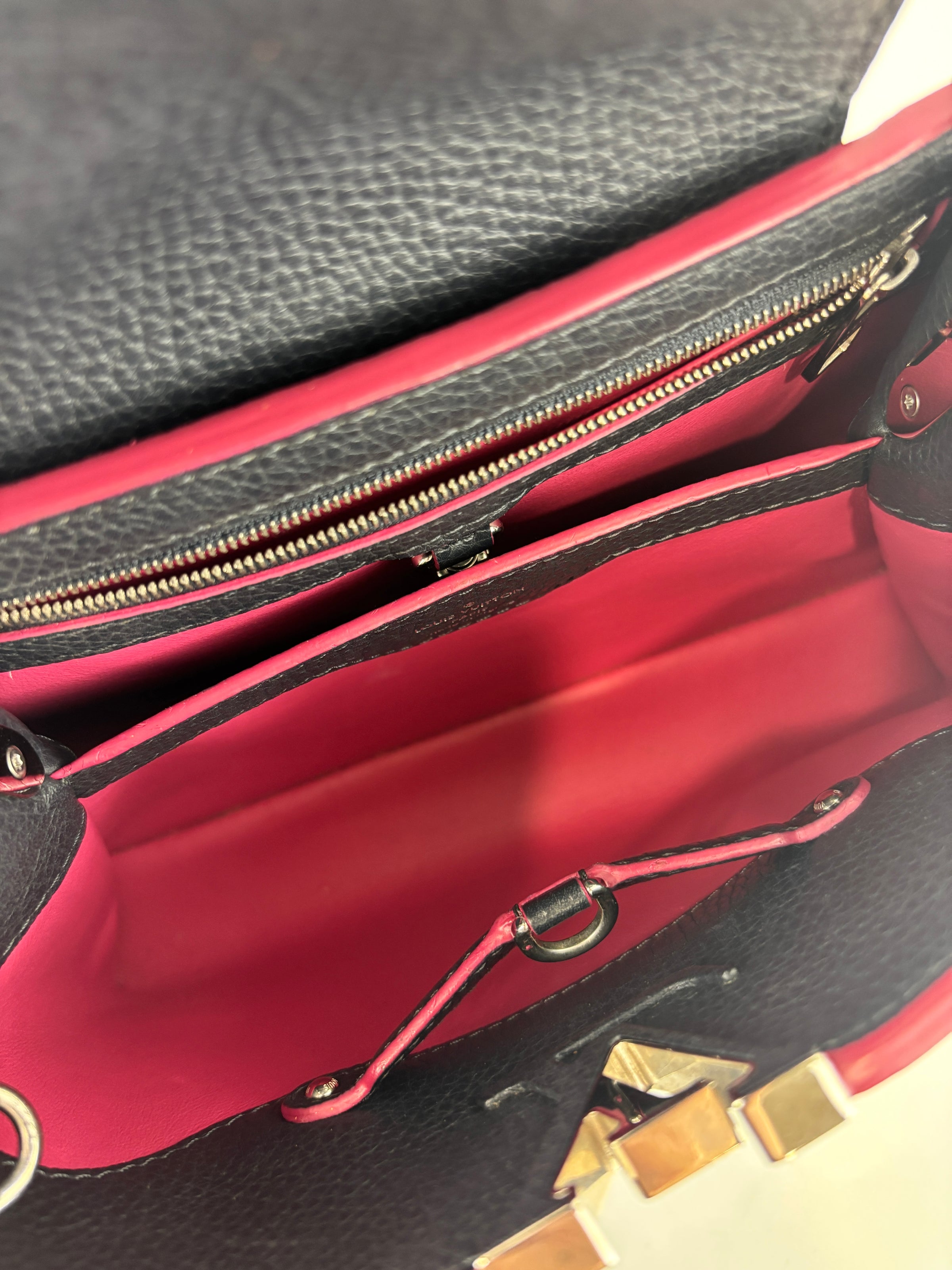 Capucines BB Navy Blue Taurillon Leather