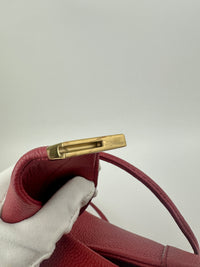 Beri Red Grained Calfskin Leather Bag
