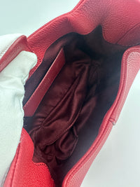 Beri Red Grained Calfskin Leather Bag