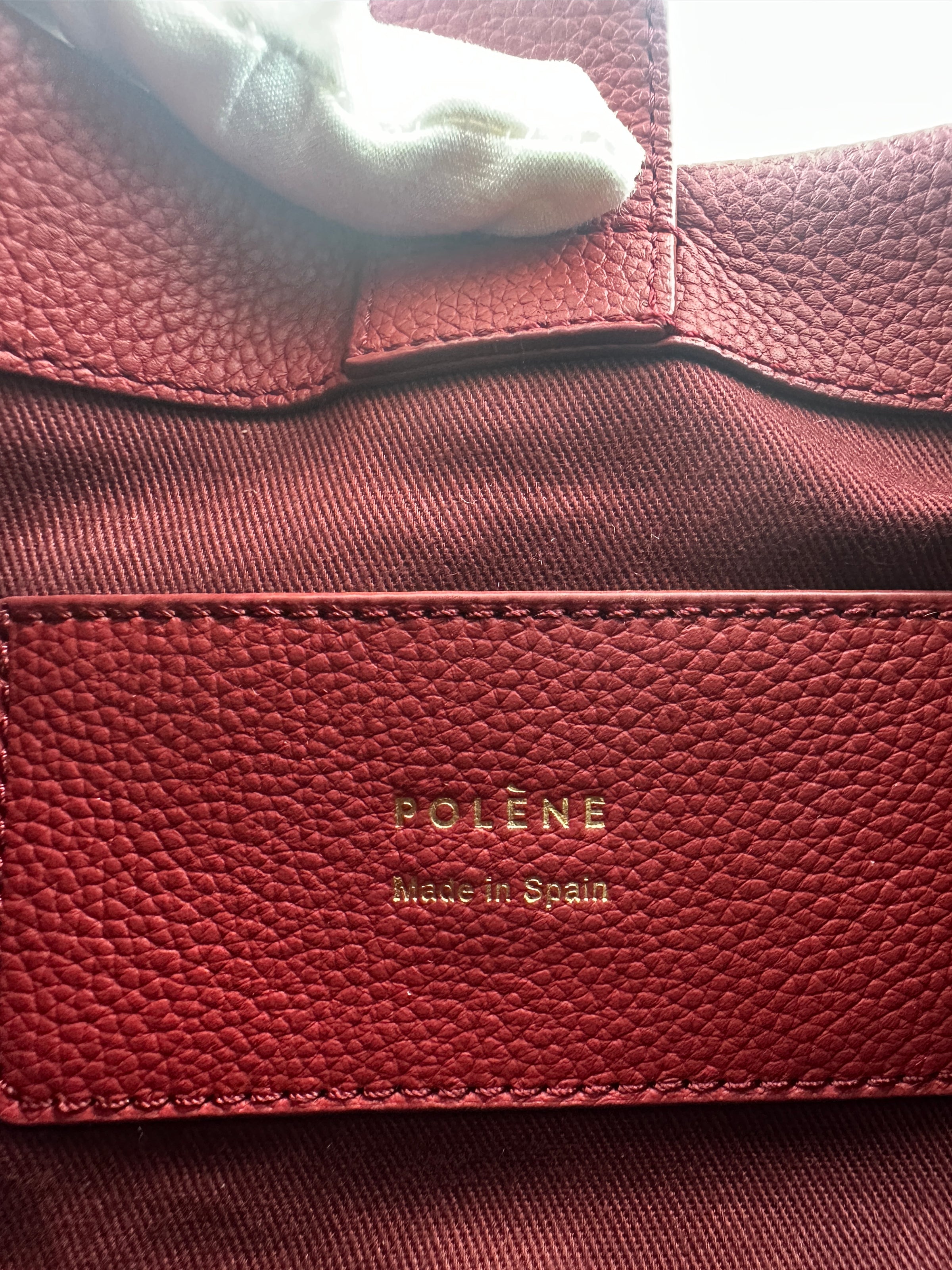 Beri Red Grained Calfskin Leather Bag