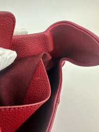 Beri Red Grained Calfskin Leather Bag