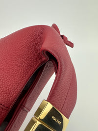 Beri Red Grained Calfskin Leather Bag