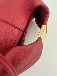 Beri Red Grained Calfskin Leather Bag