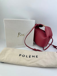 Beri Red Grained Calfskin Leather Bag