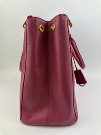 BN1786 Large Saffiano Lux Double Zip Pink Tote Bag