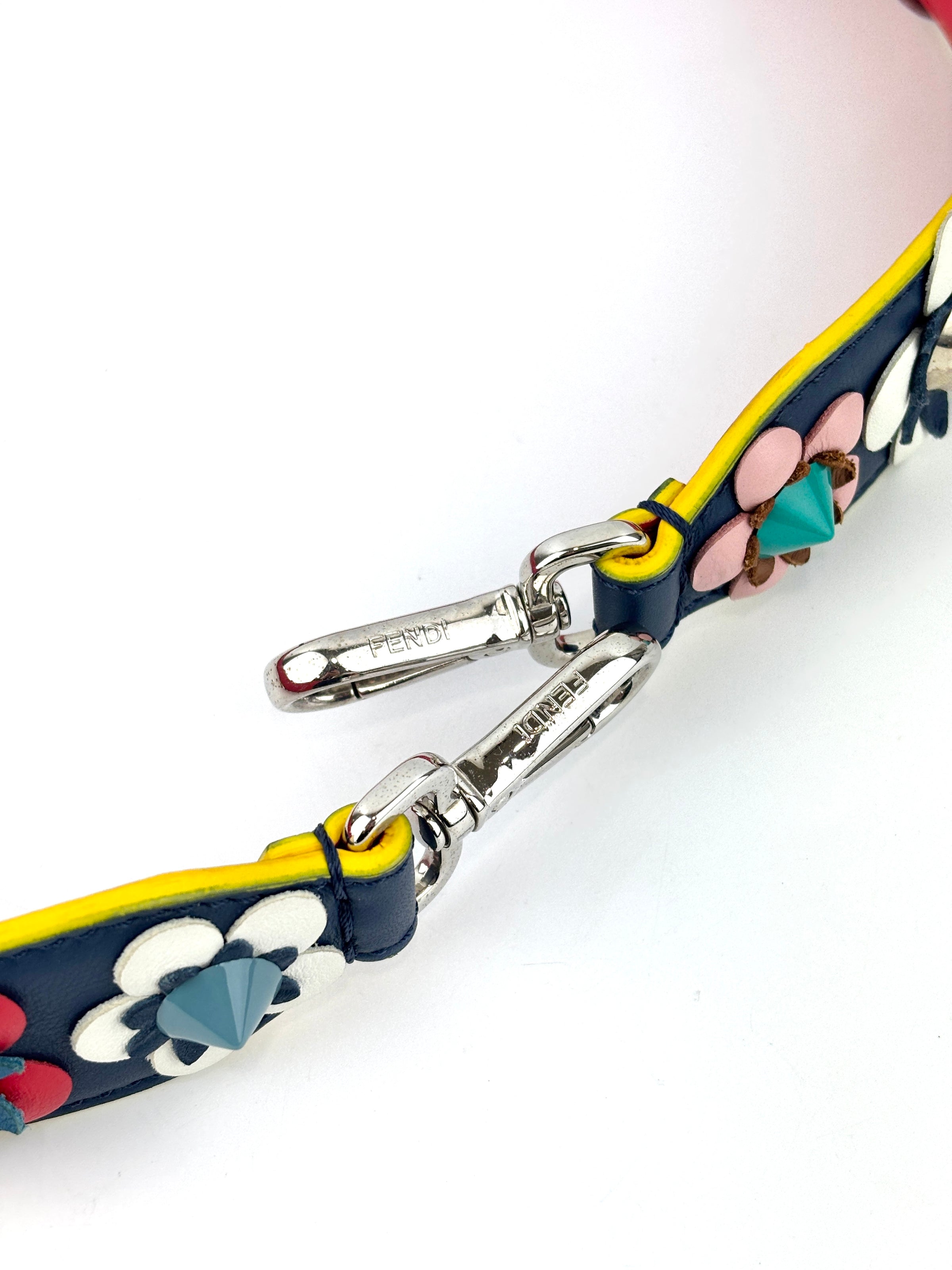 Fendi Multicolor Leather Flower Strap You Shoulder Strap