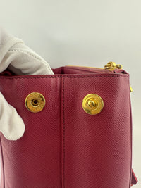 BN1786 Large Saffiano Lux Double Zip Pink Tote Bag