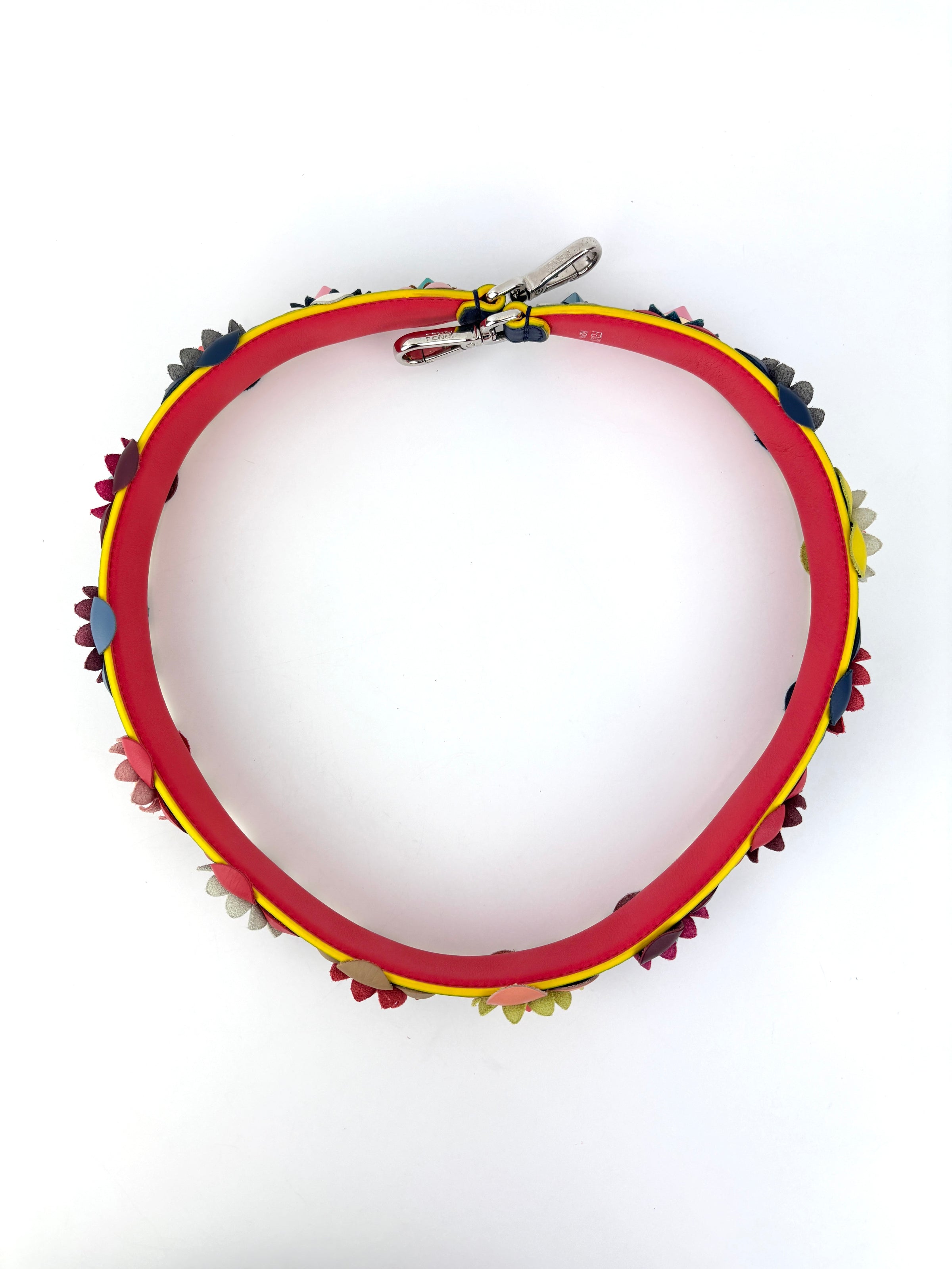 Fendi Multicolor Leather Flower Strap You Shoulder Strap