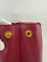 BN1786 Large Saffiano Lux Double Zip Pink Tote Bag