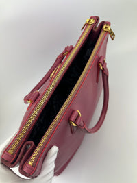BN1786 Large Saffiano Lux Double Zip Pink Tote Bag