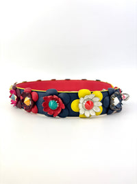 Fendi Multicolor Leather Flower Strap You Shoulder Strap
