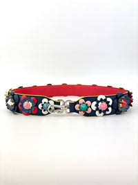 Fendi Multicolor Leather Flower Strap You Shoulder Strap