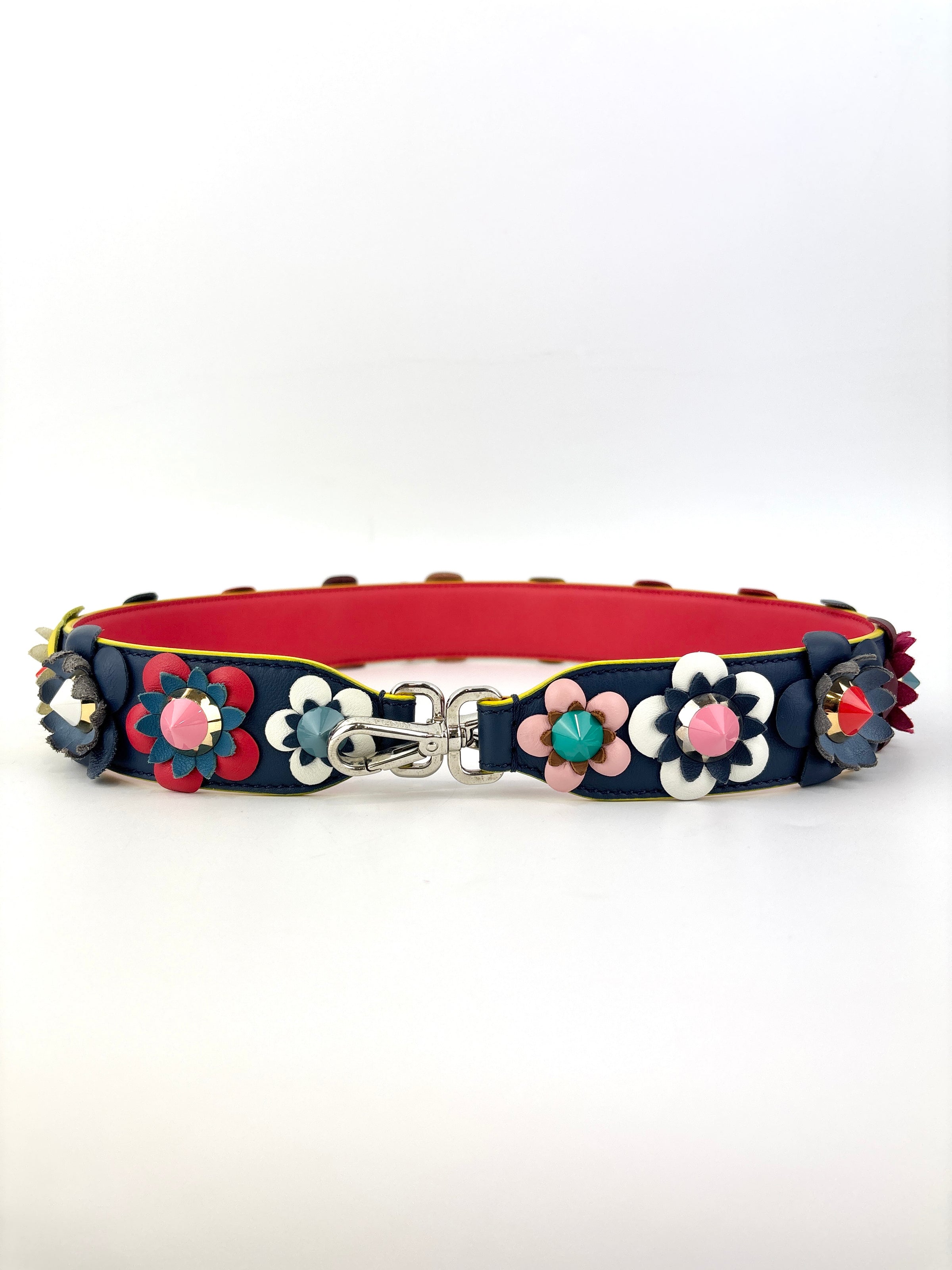 Fendi Multicolor Leather Flower Strap You Shoulder Strap