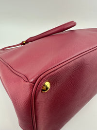 BN1786 Large Saffiano Lux Double Zip Pink Tote Bag