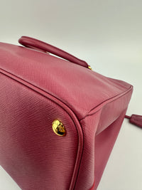 BN1786 Large Saffiano Lux Double Zip Pink Tote Bag