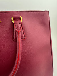 BN1786 Large Saffiano Lux Double Zip Pink Tote Bag