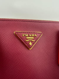 BN1786 Large Saffiano Lux Double Zip Pink Tote Bag