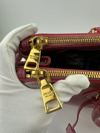 BN1786 Large Saffiano Lux Double Zip Pink Tote Bag