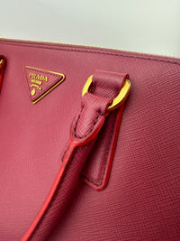 BN1786 Large Saffiano Lux Double Zip Pink Tote Bag