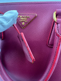 BN1786 Large Saffiano Lux Double Zip Pink Tote Bag