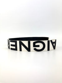 Logo Shoulder Strap in Black / White