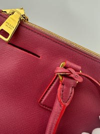 BN1786 Large Saffiano Lux Double Zip Pink Tote Bag