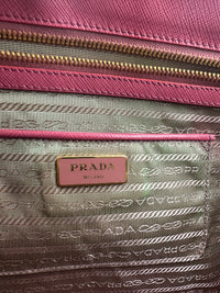 BN1786 Large Saffiano Lux Double Zip Pink Tote Bag