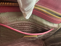 BN1786 Large Saffiano Lux Double Zip Pink Tote Bag