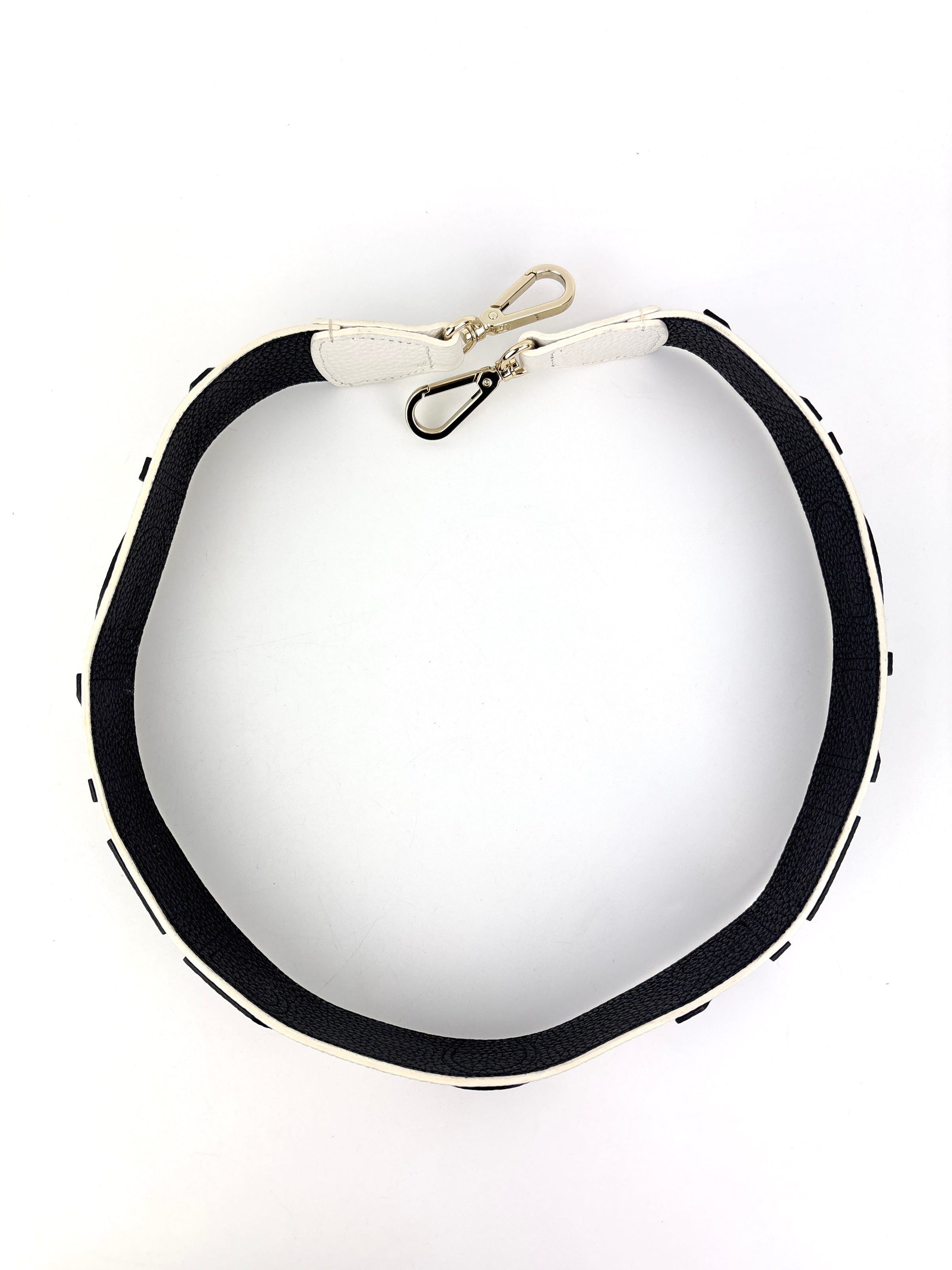 Logo Shoulder Strap in Black / White