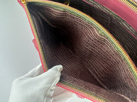 BN1786 Large Saffiano Lux Double Zip Pink Tote Bag