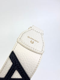 Logo Shoulder Strap in Black / White