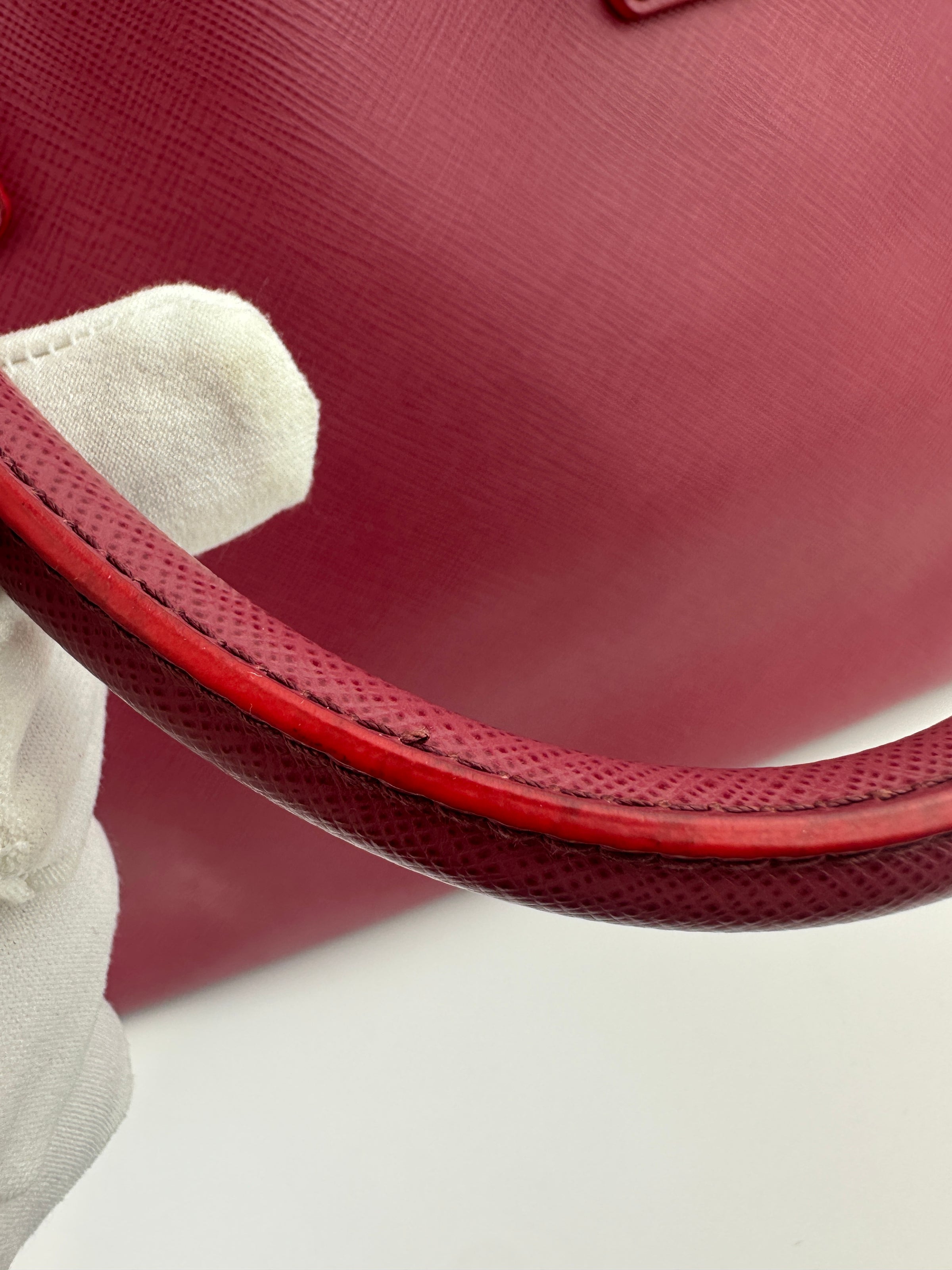 BN1786 Large Saffiano Lux Double Zip Pink Tote Bag