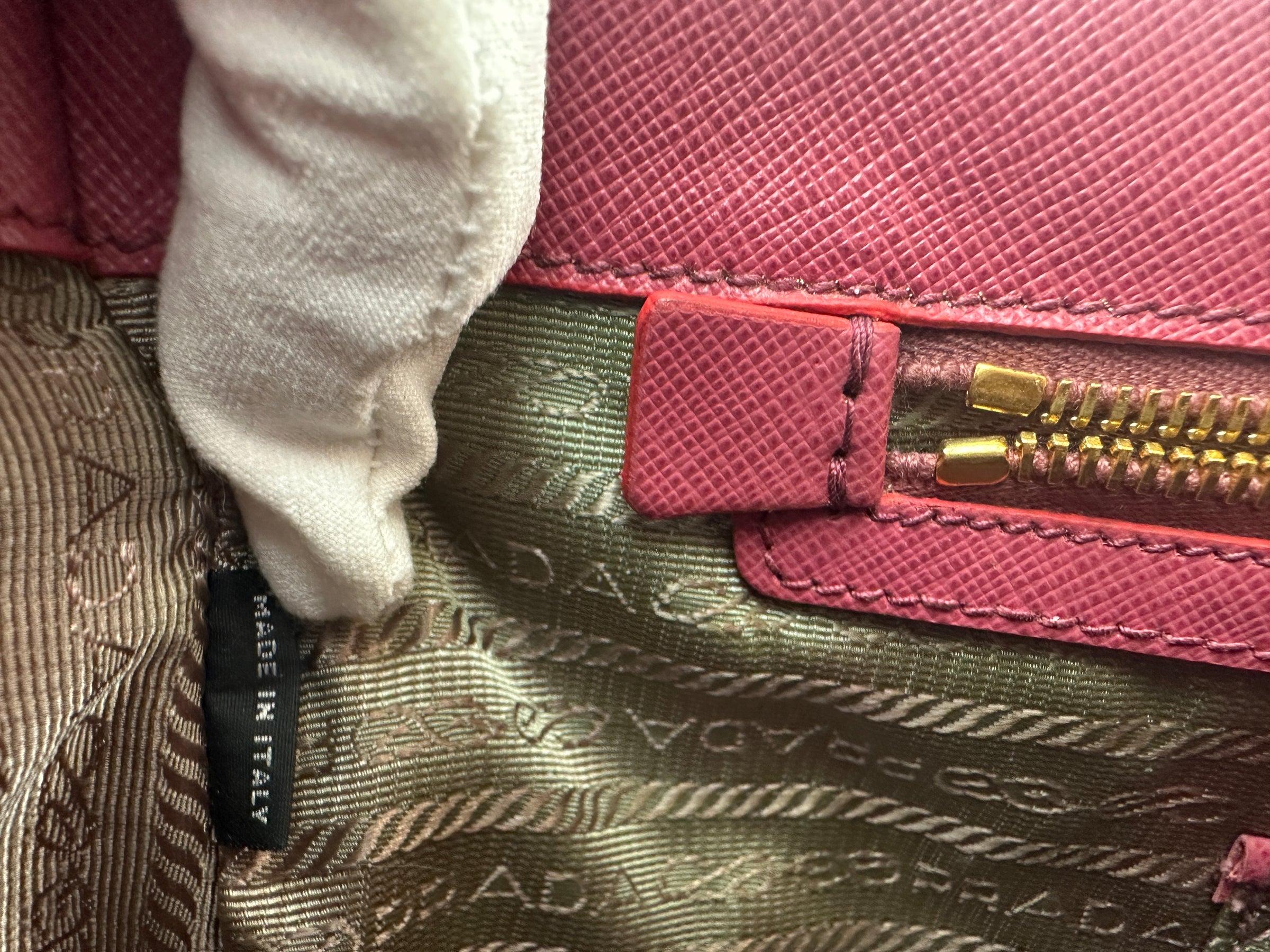 BN1786 Large Saffiano Lux Double Zip Pink Tote Bag