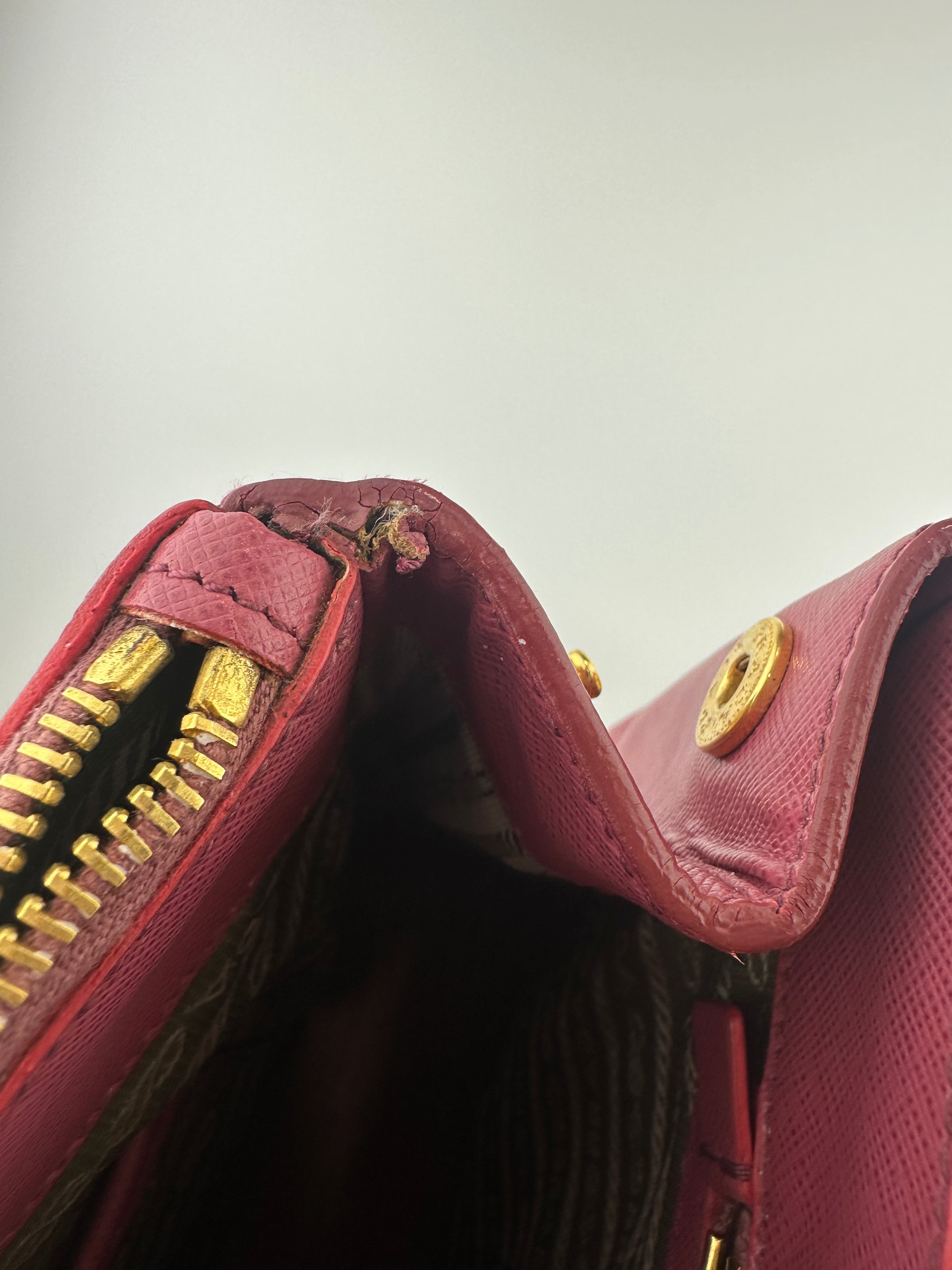 BN1786 Large Saffiano Lux Double Zip Pink Tote Bag