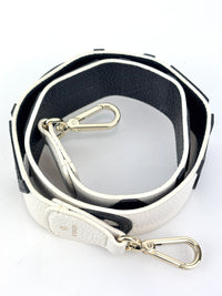 Logo Shoulder Strap in Black / White