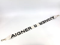 Logo Shoulder Strap in Black / White