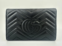 443122 GG Marmont Black Wallet on Chain