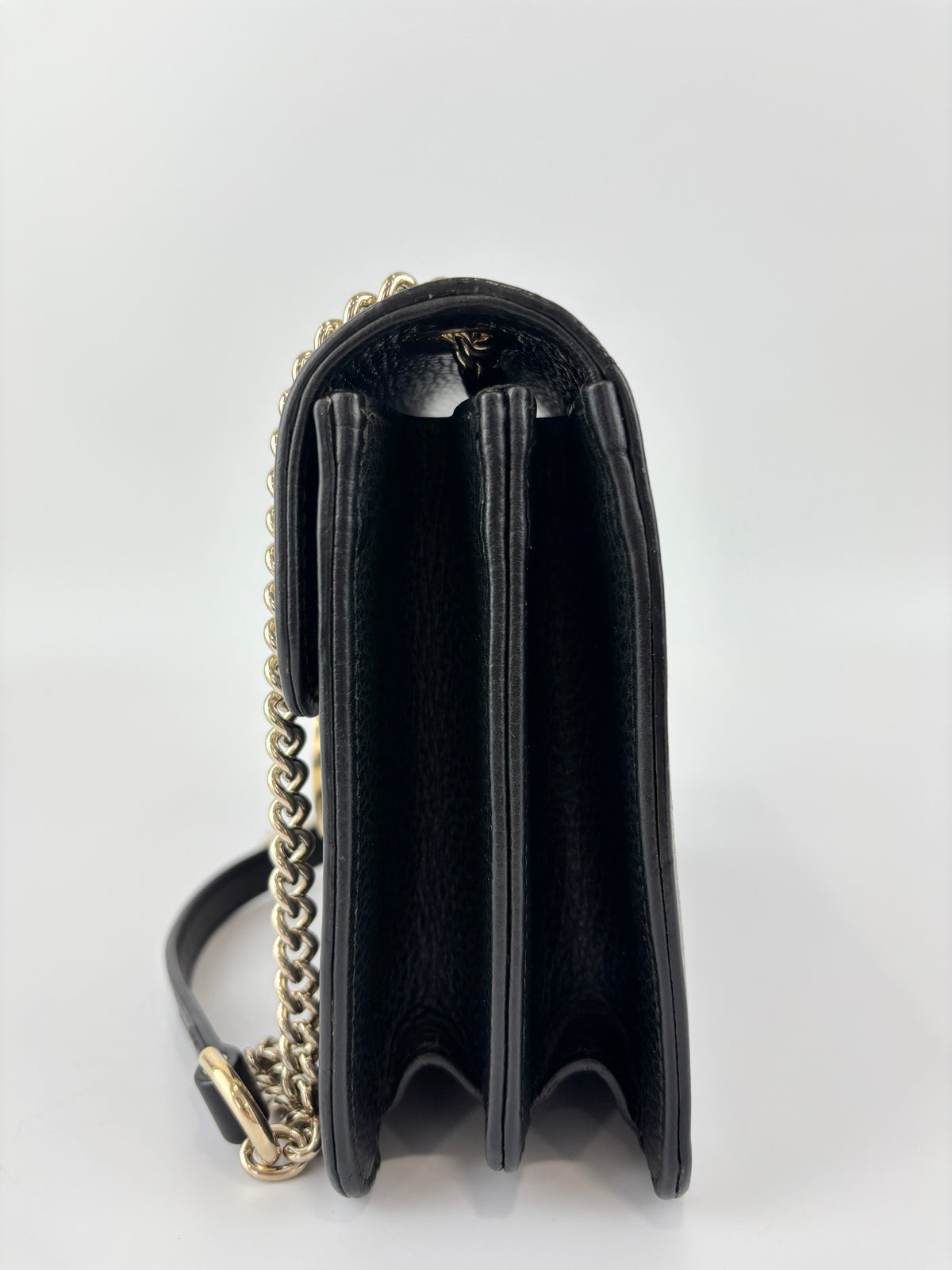Interlocking G Shoulder Bag in Black Calfskin
