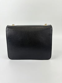 Interlocking G Shoulder Bag in Black Calfskin