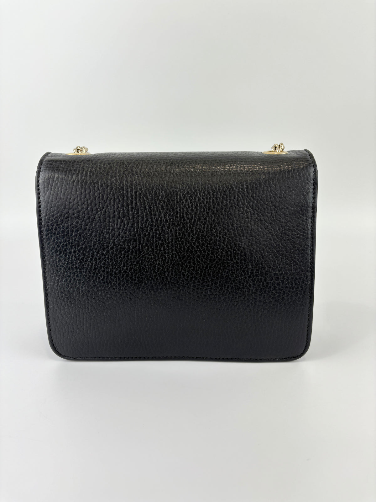 Interlocking G Shoulder Bag in Black Calfskin