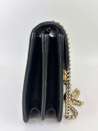 Interlocking G Shoulder Bag in Black Calfskin