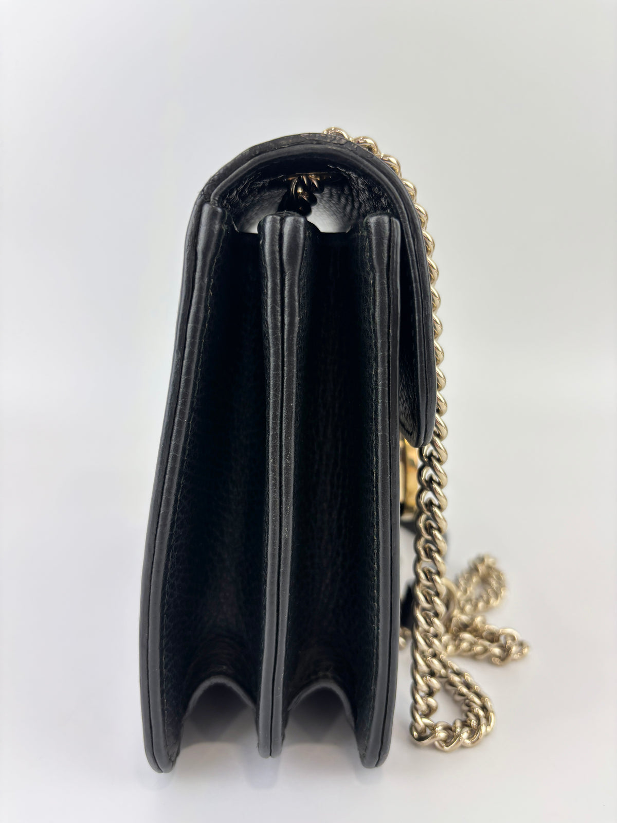 Interlocking G Shoulder Bag in Black Calfskin