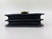 Interlocking G Shoulder Bag in Black Calfskin