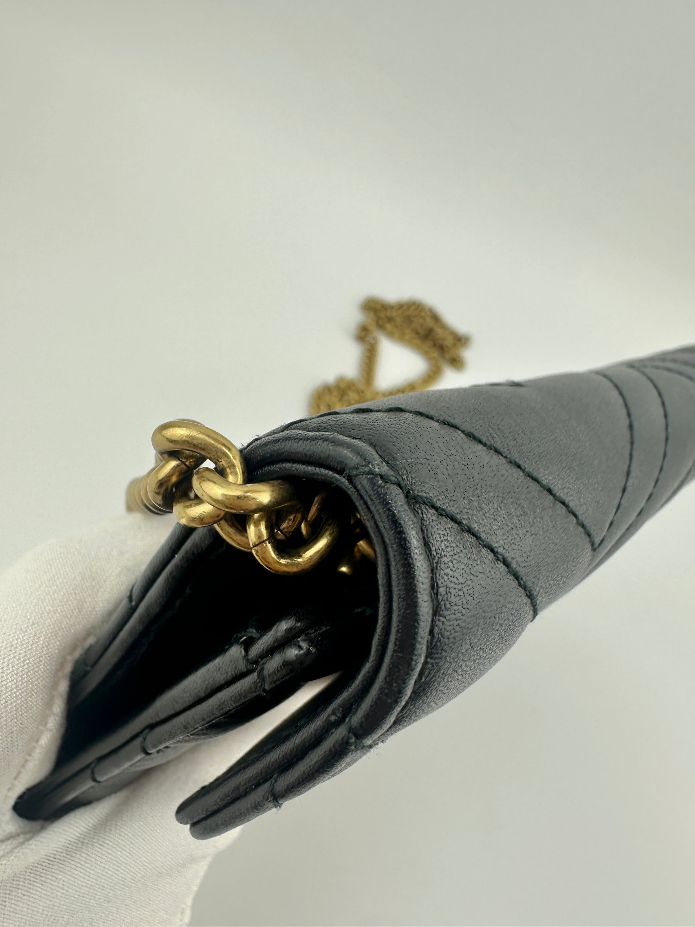 443122 GG Marmont Black Wallet on Chain