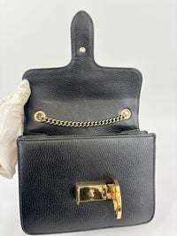 Interlocking G Shoulder Bag in Black Calfskin