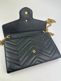 443122 GG Marmont Black Wallet on Chain
