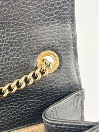 Interlocking G Shoulder Bag in Black Calfskin