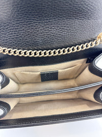 Interlocking G Shoulder Bag in Black Calfskin