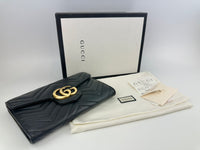 443122 GG Marmont Black Wallet on Chain